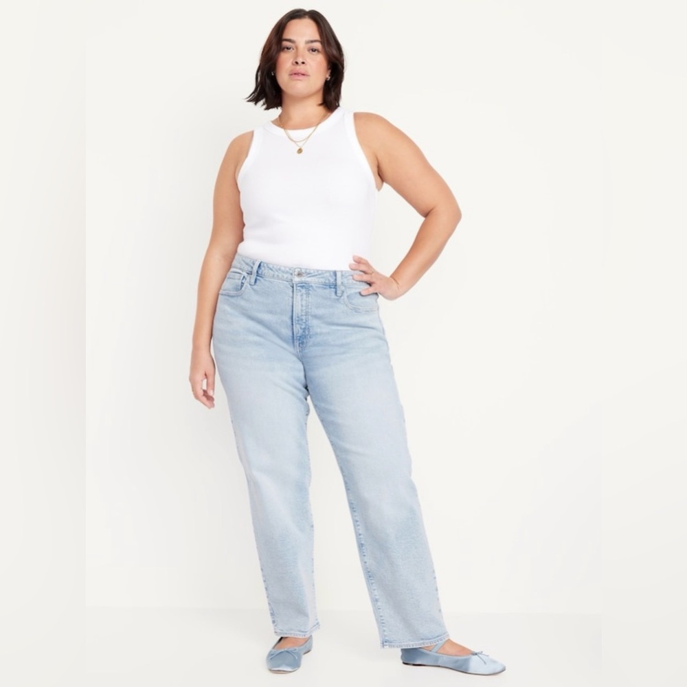NWOT Old Navy Women's Light Blue High Waisted OG Loose Jeans